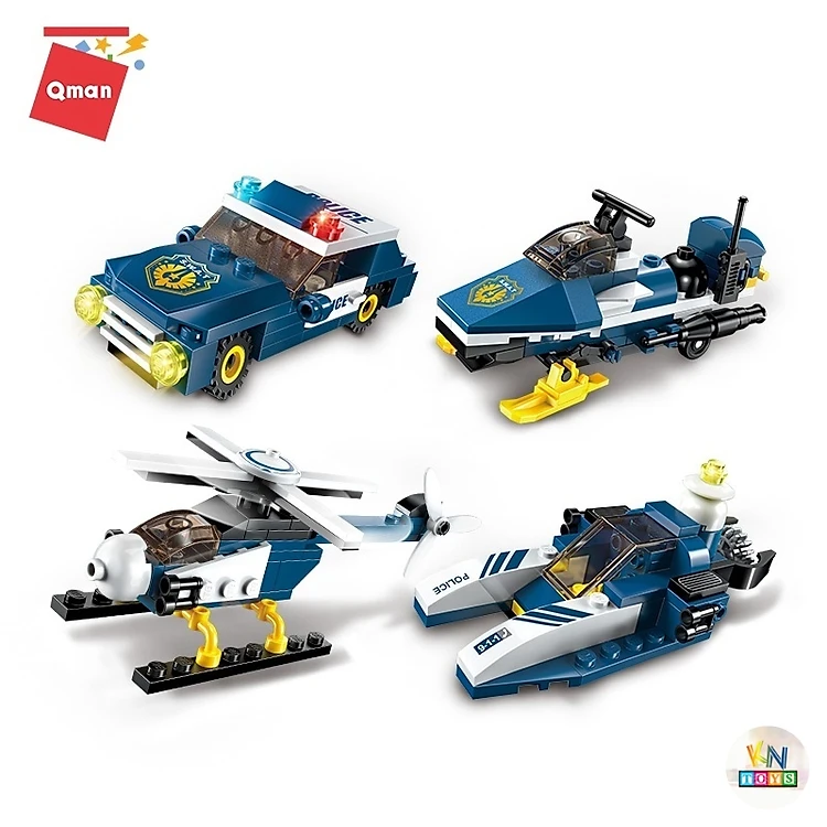 Đồ chơi lắp ráp, xếp hình kiểu lego Qman 1801 - Trực thăng chiến đấu - 381 mảnh ghép